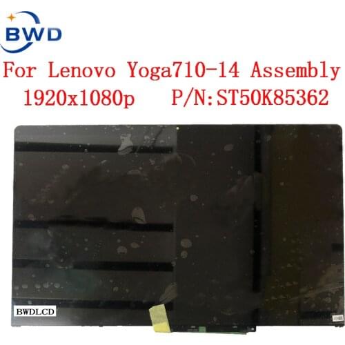 14 inch LCD LED Touch Screen Assembly with frame For Lenovo Yoga 710-14 Yoga 710 14 Yoga 710-14IKB P/N ST50K85362 ST50N21029