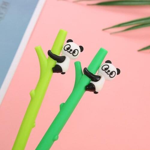 2Pcs/Set New Creative Cartoon Students Childrens Pen Signature Pen Climbing Tree Panda Bamboo Stationary