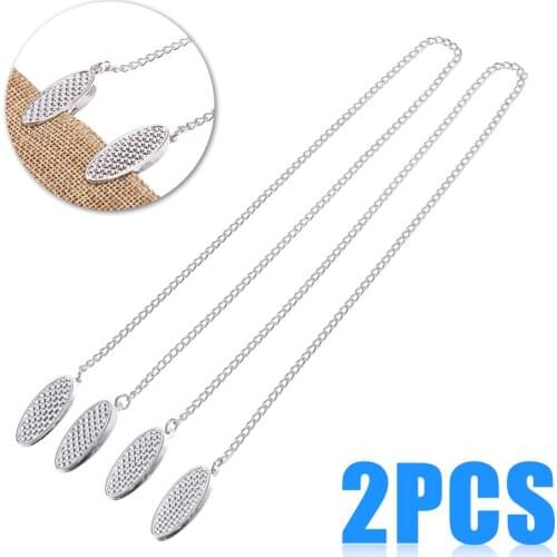 2Pcs Napkin Chain Clips Protable Towel Metal Apron Clip Holders for Keeping Napkin Securely Placed Silver 48cm