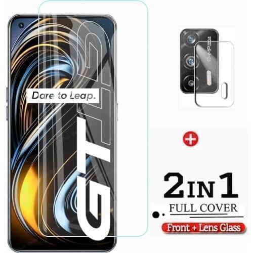2 in 1 Tempered Glass On For OPPO Realme GT Screen Protector HD Film For Realme GT Neo Safety Protective Glass