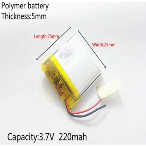 3.7V 220mAh 502525 Lithium Polymer Li-Po li ion Rechargeable Battery cells For Mp3 MP4 MP5 GPS mobile bluetooth