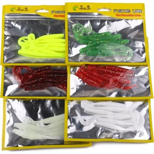 36Pcs/6Pack Soft Fishing Lures Artificial Baits Wobblers 21G/Pack 10.5cm Worm Soft Baits Fishing Tackle