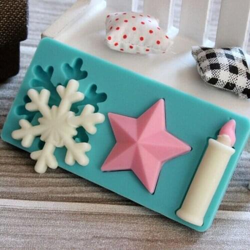 3D Snowflake Birthday Silicone Candle Mold Handmade Soap Mold Cake Sugarcraft Fondant Tools JH027