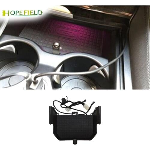 Car QI power charger for BMW 5 Series F10 G30 6 G32 GT G38 2017 2018 2019 wireless phone charge fast charging board cup holder