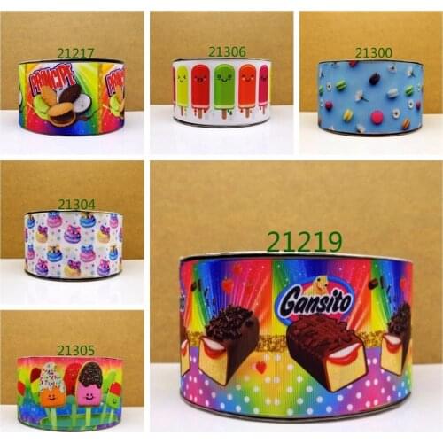 Free shipping 50 yard cartoon printed grosgrain ribbon 21306