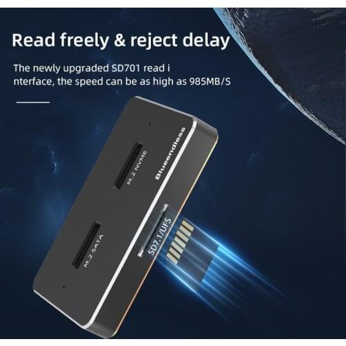 Blueendless EU/US Plug Dual Bay Dual Protocol SSD M2 NVME Case SSD Hard Drive 2Tb SATA Hard Drive Docking Station External SSD