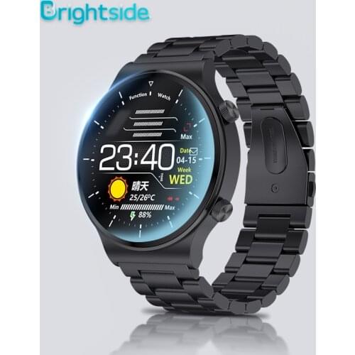 Brightside C12 Smart Watch Men Business All-steel Strap Heart Rate Monitor Fitness Sport Watches IP68 Waterproof Smart Clock NEW