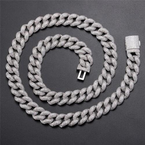 12MM Iced Out Bubble Cuban Link Chains 5A Cubic Zirconia Necklaces For Men Women Fashion Hip Hop Jewelry Gifts