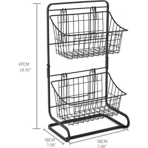 Null 2-Tier Kitchen Countertop Metal Wire Storage Rack Wrought Iron Spice Seasoning Holder Removable Basket Shelves Bathroom
