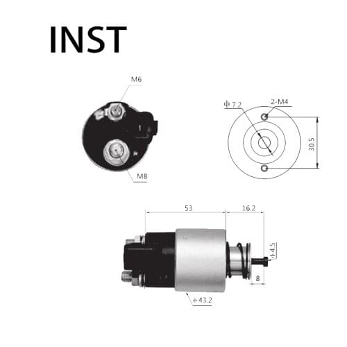 ELECTROMAGNETIC SWTICH SOLENOID FOR 12V 0.9KW FOR STARTER 36100-2B100 1195239 2B100 3612003602 361202B100 361202B110