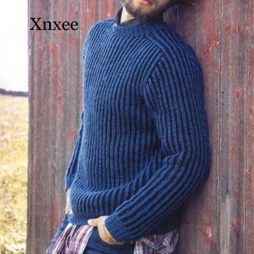 Cashmere Cotton Sweater Men Autumn Winter Jersey Jumper Robe Hombre Pull Homme Pullover Men o-neck Outwear Knitted Sweaters blue