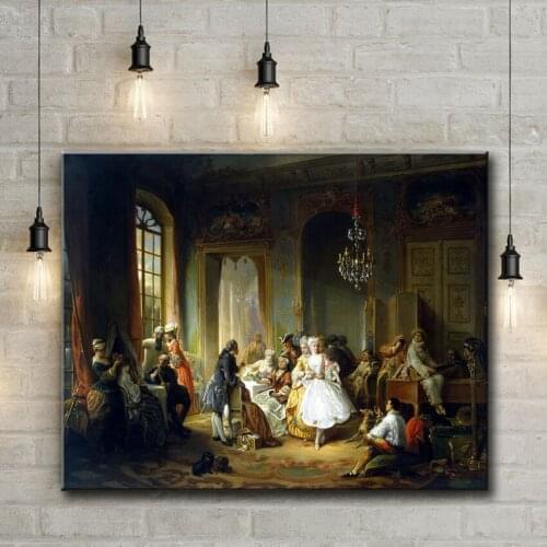 Classical court figures palace dog scneery canvas printings oil painting printed on canvas home wall art decoration pictures