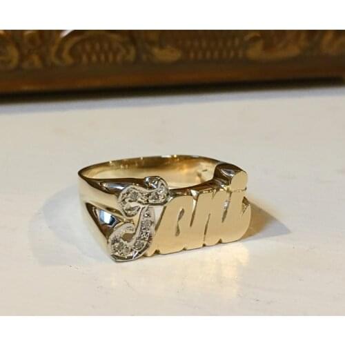 Custom Name Ring Name Ring Nameplate Ring Large Nameplate Custom Knuckles Ring Brass Double Plating Gold Rings Custom Rings