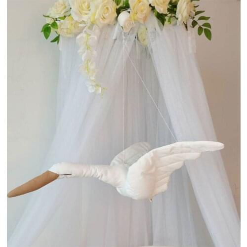 Creative wall hanging Swan Plush Stuffed Doll fabric family bedroom Nursery room decor hanging ornaments baby soothing pillow