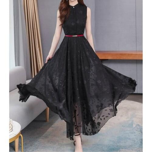 Summer Vintage Midi Dress Plus Size 3XL Chiffon Boho Beach Dresses Women Party White Casual Maxi Dresses Vestidos