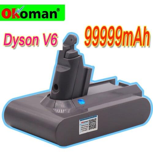 99999mAh 21.6V 12.8Ah Li-ion Battery for Dyson V6 DC58 DC59 DC61 DC62 DC74 SV09 SV07 SV03 965874-02 Battery Vacuum Cleaner