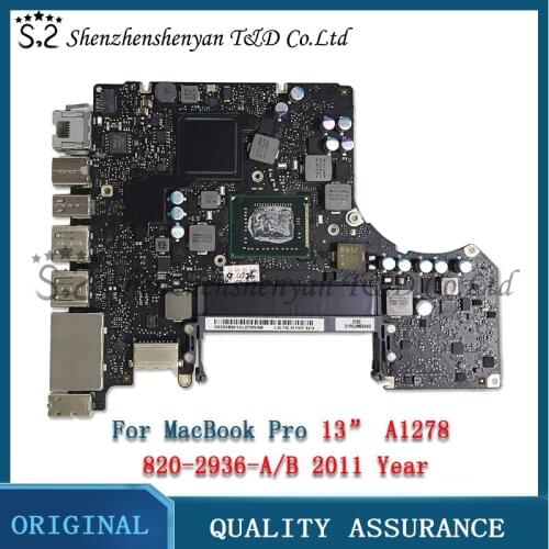 A1278 Motherboard 820-2936-A 820-2936-B for MacBook Pro 13 "A1278 i5 Motherboard 2.3GHz / 2.4GHz i7 2.7GHz / 2.8GHz 2011 Year