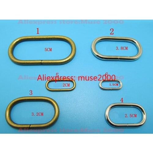 Weaving tape buckle metal steel ring elliptical oval shape belt anchor clip fastener Adjusting Shoulder straps buckle bag