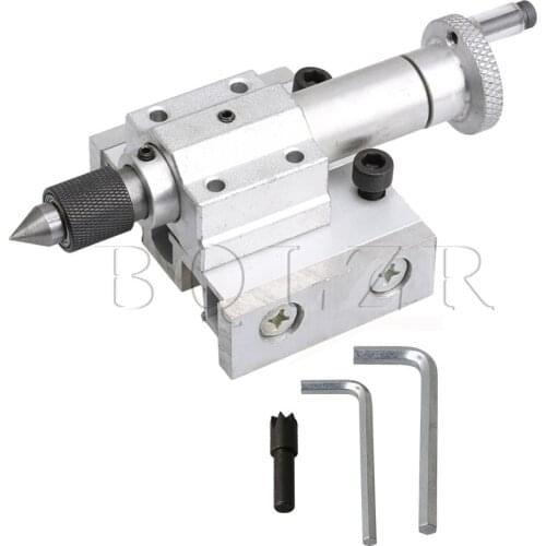 BQLZR 14x7.3x4.9cm Metal Silver Micro Lathe Machines Adjustable Tailstock Puncher Industrial Processing Accessory