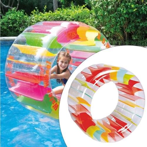 Inflatable Water Wheel Roller Float 36inch Giant Roll Ball For Kids Swimming Pool Toys Grass Crawling Roller Toy