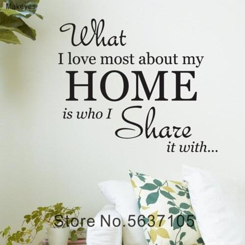 Makeyes Words Wall Stickers Home What I Most Love Wall Decals Vinyl Wall Decor Home Livingroom Bedroom Wall Decoration Q120