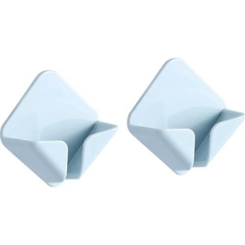 2 Pcs Wall-mounted Plug Wall Hook Power Plug Wire Socket Holder Self-adhesive