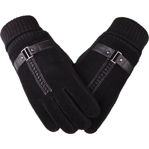 Real Pigskin Gloves For Motorcycle Motocross Bicycle Riders Auto Car Vehicle Driver Winter Thicken Warm Type