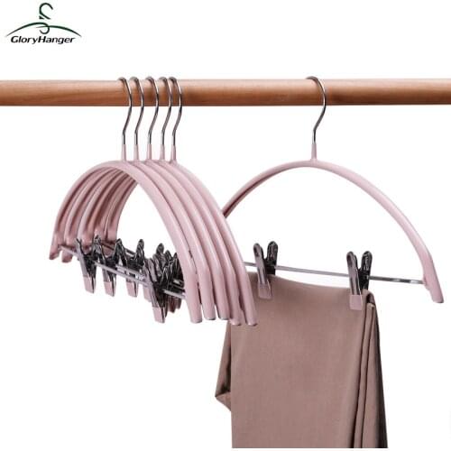 Non Slip Cloth Hanger Clothes Drying Rack Non-Slip Metal Pants Shirt Hook Hangers Coat Hanger Clothes Accessories Clips Rack