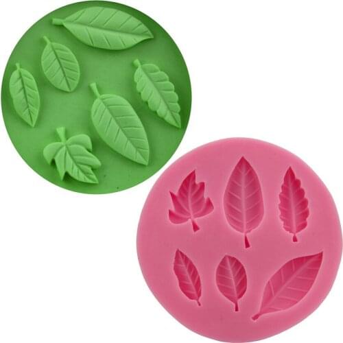 New Leaf Silicone 3D Flower Mold Fondant Cake Decorating Tools Six Color Mould Silicone Soap Cooking Tools