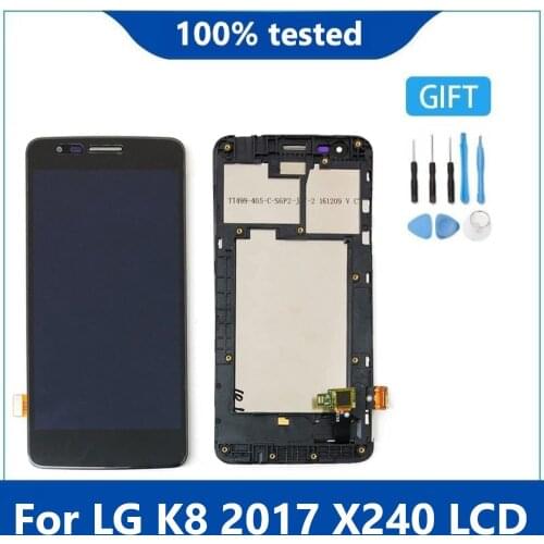 Original X240 LCD For LG K8 2017 X240 LCD Display Touch Screen Digitizer with Frame For LG X240 LCD 100% tested one-to-one