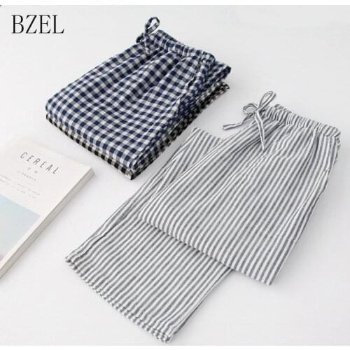 BZEL Autumn Cotton Sleep Bottoms Mens Pajama Simple Sleepwear Pants Pijamas For Male Mens Pants Pyjama Trousers Plus Size M-XL