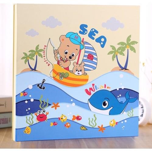 PA26Childrens Baby Growth Memorial Recordbook Diy Photo Album Large Capacity 30 sheets Self-adhesive Film-covered Photo Album
