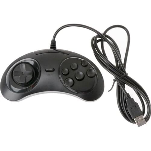 Wired USB Classic Gamepad 6 Buttons Game Controller Joypad Handle for sega MD2