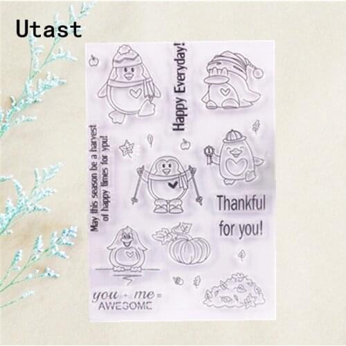 Penguin Pumpkin Clear Silicone Stamps /Transparent Rubber Stamp for DIY Scrapbooking /Photo Album Decorative Craft Making