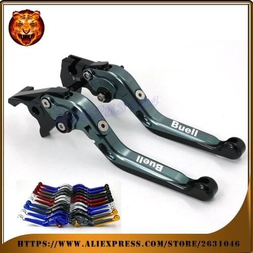 Adjustable Folding Extendable Brake Clutch Lever For BUELL XB12R XB12SS XB12SCG 2009 LOGO RACING CNC Motorcycle Aluminum