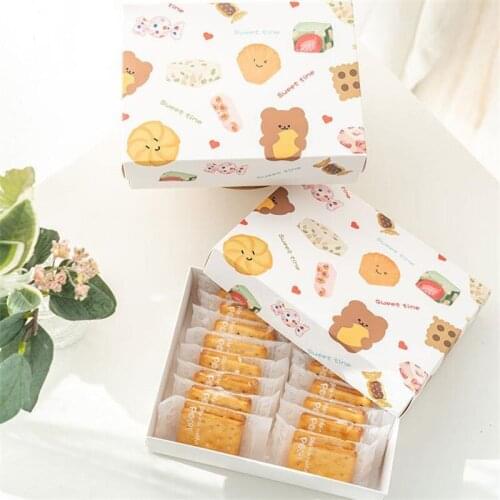 Hand-painted Cartoon Paper Box Snowflake Pastry Nougat Chocolate Packaging Box Childrens Day Candy Gift Box 5pcs/lot