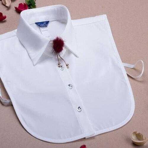 Removable Fake Crystal decaration false sweater blouse collier femme wife gift Puffer Ball peter pan collares lady love