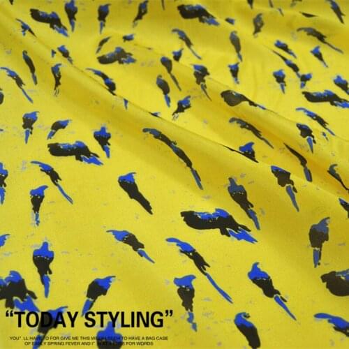 LEO&LIN Large Wide Yellow Parrot Real Silk Chiffon 100% Silk Clothing Cloth Fabric DIY Sewing Tissue