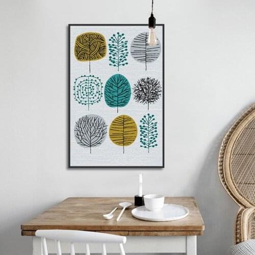 Modern Home Decoration Prints Abstract Tree Canavs Picture European Modern Simple Nordic Wall Art Painting for Living Room