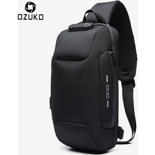 OZUKO Anti-theft Chest Bag for Men Multifunction Crossbody Bags Waterproof Male Sling Messenger Bag Short Trip Mens Chest pack