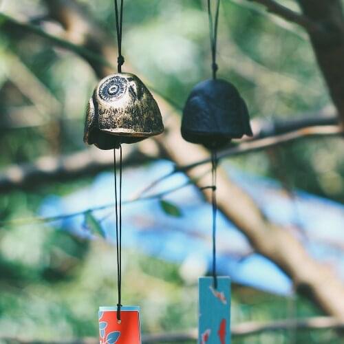 Secret Doll Wind Chime Owl Cast Iron Black/Bronze Windchime Paper Wind Catcher