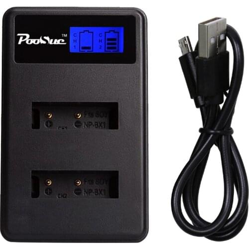 NP-BX1 Battery NP BX1 Charger NPBX1 LCD display USB Dual charger for Sony Action camera battery HDR-AS200v AS20 AS100V HX50