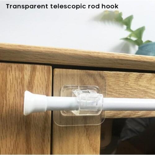 1-10 Pairs Kitchen Bathroom Hanging Rack Hook Multifunctional Clips Curtain Rod Holder Clamp Hooks Wall Curtain Fixed Clip