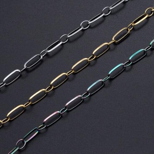 1 Meter 4mm Width Stainless Steel Circle Rolo Soldered Handmade Chains Wholesale