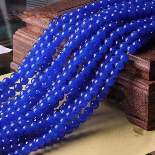 1 Strand 4mm 6mm 8mm 10mm 12mm Natural Stone Jades Glass Spacer Loose Beads for Jewelry Making DIY Bracelets Neckace Findings
