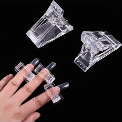 10Pcs Nail Tips Clip For Finger Extension Quick Building Mold Shaping Fixing Clip Nail Art Builder Manicure Tools