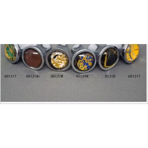 12Pcs Millefiori Color Vaidurya Glass Cabinet Drawer Door Knobs and Wardrobe Pull(Diameter:17mm)