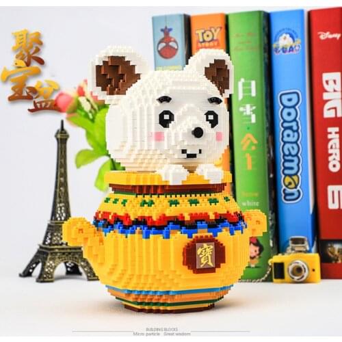 Large Animal Lucky Mouse Model Brick Cornucopia 3D Diamond Mini Building Blocks DIY Decor Childrens Toys Without Box 1788pcs