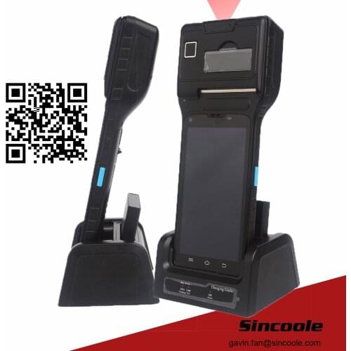 5 inch android 5.1 2D barcode thermal print and fingerprint handheld terminal support NFC RFID WIFI BT4.0 SD max 32GB