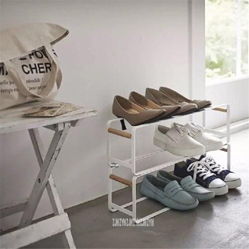 XZ_18002J 2pcs Modern Simple Home Living Room No Punching Creative lron Shoe Storage Rack Bedroom Combined Type Storage Shelf